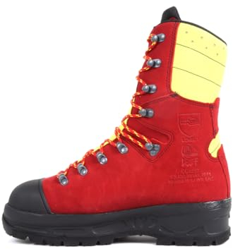 HAIX Schnittschutzstiefel/Schnittschutzschuhe Protector 2.0 in KOX Edition mit Gore-Tex Rot/Gelb Größe 39