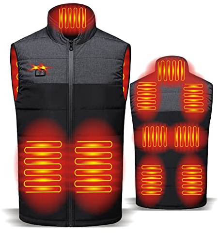 Panngu Veste Chauffante pour Hommes Femmes Version 2023, Gilet Chauffant Electrique USB, Chauffage Ultraléger Protection Vestes Froid extérieur (Batterie Non Incluse) L