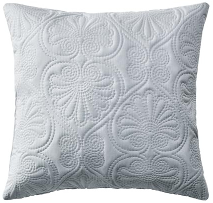 ROOM99 Leila - Funda de cojín Decorativa (45 x 45 cm), diseño de Estampado en Relieve, Color Gris Claro, 1 Unidad