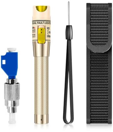 Visual Fault Locator 100mW, Fibre Optic Cable Tester Meter with 2.5mm Universal Interface Adapt FC/ST/SC, for Fiber Network Cable Test