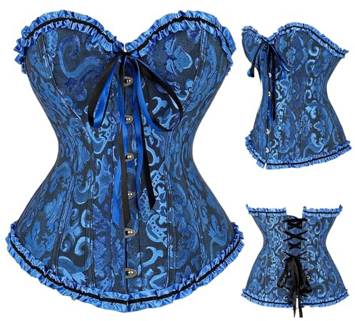 SilverChry Corsetto per Donne, Corsetto Stringivita, Bustino Donna Elegante, Bustier Donna Corpetto Top, Sexy Overbust Corsetti Bustino Vintage Gotico