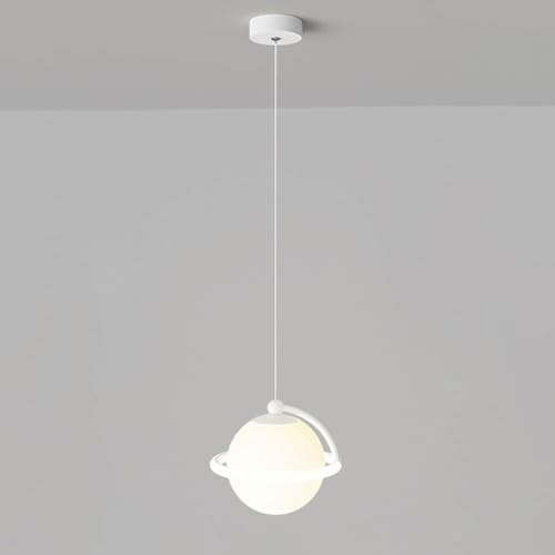 Lámpara Colgante Planet con Pantalla acrílica Blanca - Lámpara de araña LED Moderna, lámpara de suspensión para mesita de Noche, luminarias E27, lámparas de Pared, Apliques de Pared