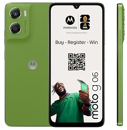 moto g06 12GB (4GB+8GB RAM Boost)/64GB color PANTONE TENDRIL, Gran pantalla 6.88 con sonido Dolby Atmos, Sistema de cámara con IA de 50 MP, Protección contra el agua IP64, Batería de 5100 mAh