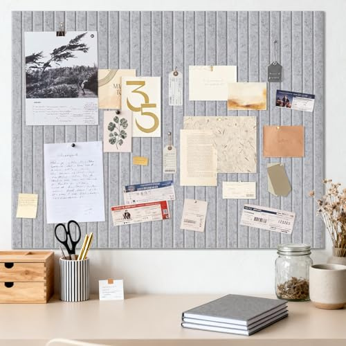 Stor filt anslagstavla silvergrå självhäftande, 90 x 60 cm pinnvägg kork 0,9 cm tjock vision board set, fotovägg korkplatta pegboard memoboard filtplattor pinvägg modern för kontor kök barnrum
