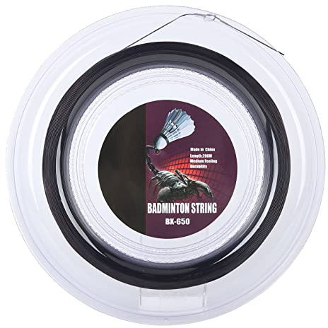 QWUUYEC Cuerda para Raqueta de Bádminton 0,72mm 200m de Nylon, Línea de Entrenamiento Resistente y Elástica - Alta Durabilidad, Ideal para Reemplazo y Uso Profesional (Negro)