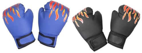AMSLSIU Guantes de Boxeo duraderos para niños, niñas, Saco de Boxeo, Kickboxing, Fitness, MMA, Ejercicio, Gimnasio, Transpirables, cómodos, para Entrenamiento, para niños, Amoratado, 15x23cm