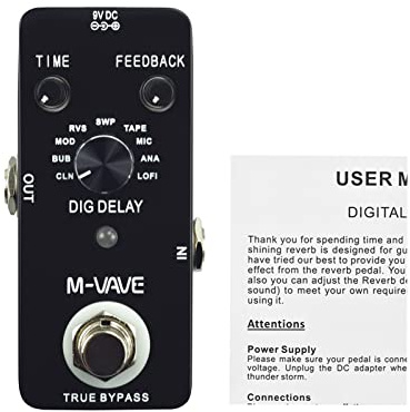 Vroomoto DIGITAL DELAY GITAR EFFECT PEDAL M- DYNAMIC DELAY FULL METALL SHELL för ELEKTRISKA GITARER