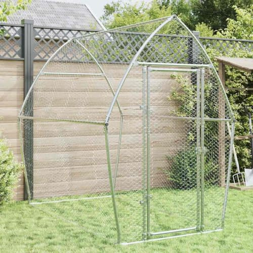 Runheo Jaula para gallinas, acero galvanizado, 200 x 105 x 182 cm, con cerradura, pajarera estable para pollos, conejos, cobayas, hurones y otros animales pequeños como recinto exterior y protección