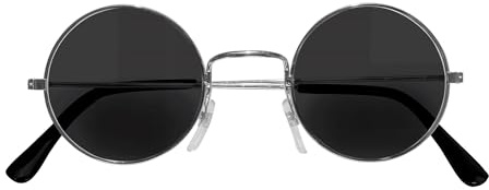 W WIDMANN MILANO Party Fashion - Brille 60er Jahre, mit farbigen Gläsern, Hippiebrille, Schlagerstar, Karneval