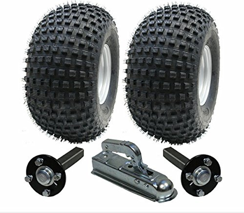 Parnells, Kit de Remolque para Quad Atv, 2 Piezas de Neumáticos y Llantas Wanda, 22x11.00-8 + 4 Cubos de Presión de Acero/Ejes Cortos + Enganche Alko, 4 Capas P323 Wanda, E-Marked, 101 Km/H, 310 kg