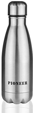 Pioneer PVB350 - Bottiglia termica sottovuoto, in acciaio inox, a doppia parete, per caldo/freddo fino a 8 ore, senza BPA, riutilizzabile, 100% a prova di perdite, 350 ml