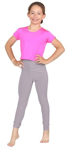 Hamishkane® Leggings för flickor, premiumkvalitet, flickleggings, snygga, hållbara och funktionella gymnastikleggings, flickor, idealiska stretchiga smala sommarleggings för flickor, Mocka, 11-12 År