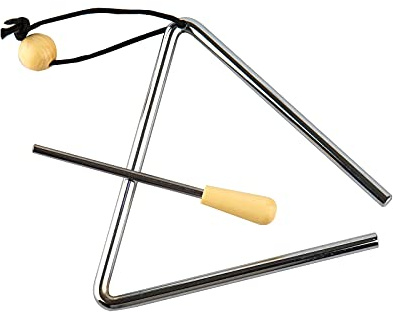 Musfunny Triangle Percussion Instrument 6 inch: Hand Triangle Instrument with Striker - Steel Triangle with Hanging Loop for Concerts Musical Performances