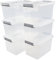 Parlynies Set of 6 Plastic Storage Box with lid, 12 Liter Clear Latch Bin with Lid