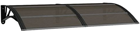 vidaXL Marquesina de Puerta, Toldo para Porche Ventana, Refugio de Lluvia Nieve, Marquesina Exterior, Policarbonato Negro y Transparente 150x75 cm