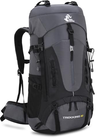 Bseash Mochila de senderismo ligera impermeable de 60L con cubierta de lluvia, mochila deportiva al aire libre para escalada acampar y turismo