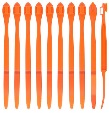 10uds Herramienta Peladora de Naranjas, Cortador de Cáscara de Cítricos Dentado de Mango Largo Fácil Sujeción Vegetales Plástico Rebanador Limón Abridor de Frutas Removedor Utensilio de Cocina
