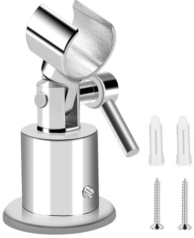 Supporto Doccia Regolabile, Supporto Soffione Doccia in Metallo Pieno a 180 Gradi Porta Doccino per Doccia Lega di Zinco Supporto Doccia a Mano a Parete Inclinazione Regolabile Secondo Necessità