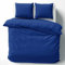 Cotton Castle Bettwäsche Bettgarnitur Bettbezug 100% Baumwolle 135x200 155x220 200x200 200x220, Farbe:Dunkelblau, Größe:200 x 220 cm