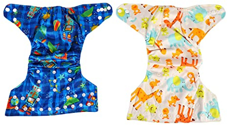 Pannolini di Stoffa per Bambini, 2 Pezzi Pannolini di Stoffa per Bambini A Prova di Perdite Doppio Petto Pannolini Impermeabili Traspiranti Pannolini di Stoffa per Neonati Prodotto