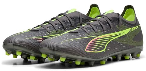 PUMA Unisex Ultra 5 Match MG Fussballschuh, Matte Aged Silver-Yellow ALERT Aged Silver, 39 EU