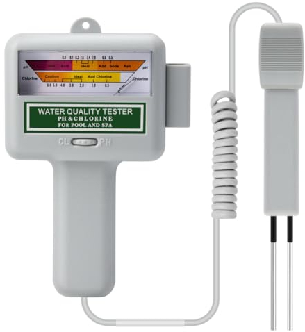 OBEST Tester d'acqua per Piscina,Rilevatore Portatile di Qualità, Due in un Analizzatore per pH e Cloro,Utilizzato in Acquari,Piantagioni e Acqua Potabile