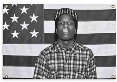 PTNQAZ Asap Drapeau rocheux rappeur rocheux, drapeau mural rocheux imprimé en 3D pour maisons, dortoirs et cour, drapeaux de jardin (couleur 4,1 x 91,4 cm)