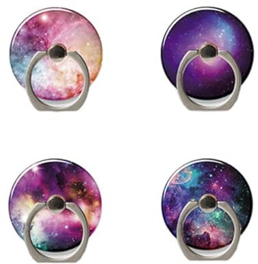 4-Pack Phone Ring Holder 360 Rotation Finger Stand Grip Kickstand for Smartphones and Tablets (starlit sky)