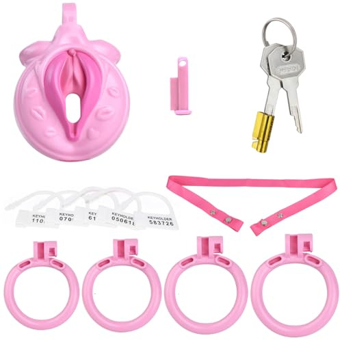 Sissy Chastity Cage Uomo Gabbia Pene Cintura Di Castità Maschile Cock Cage Erotitici Sexy Per Coppie (Pink)