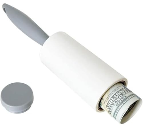 Awleynz Geheimer Geldsafe Lint Roller, Weiß und Grau, Versteckbarer Vorratsbehälter für Wertsachen