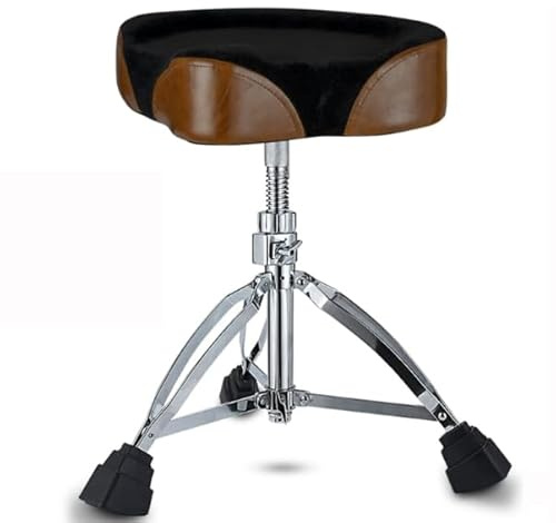 trumstol, Sadeltrumpall justerbar höjd 45-68 cm med trumstockar flerfärgade(Brown)