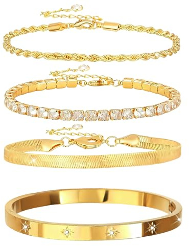 10 st gyllene boho armband set kvinnor – stapelbara vintagearmband, indiskt armbandsset, gyllene armband för bröllop/fest, armsmycken för kvinnor bröllopsfest