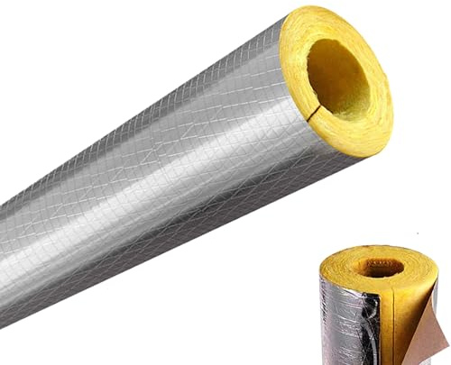 Tubo Aislante Autoadhesivo, Tubo Aislante de Lana de Vidrio, Tubo Aislante de Lana de Roca, Aislamiento térmico ignífugo for calderas/Tubos industriales(ID-43mm/1.7 TH-30mm/1.18)
