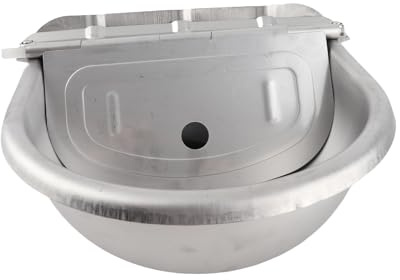 Dioche Automatic Waterer Livestock Stainless Steel Automatic Water Dispenser for Pets and Livestock, Featuring a Float Design Suitable for Cattle, Horses, Sheep, Dogs, etc. 2L Large