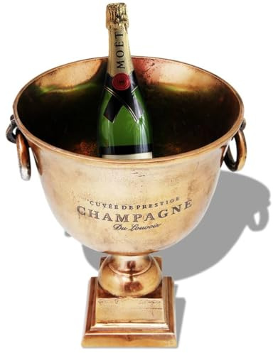 Solivagant Trofeo Coppa Champagne Cooler Rame Marrone,Marrone,3.7kg