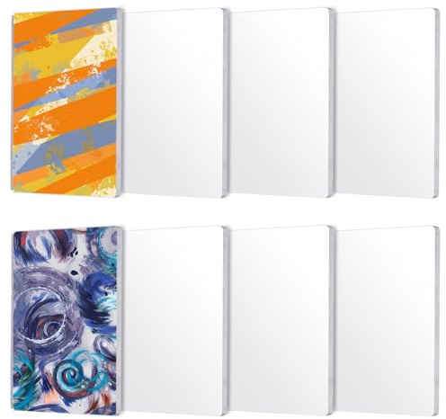 NBEADS 8 placas rectangulares transparentes de plástico para impresión de gel, placas de monotipo reutilizables y lavables de 178 x 126 mm para estampado, plantilla, creación de tarjetas de trabajo