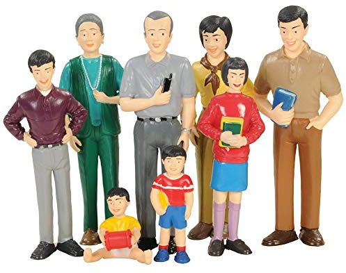 Constructive Playthings Pretend Play Family - Asian Family - Grandpa to Baby 5 inches