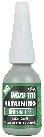 Vibra-Tite 530 General Purpose Anaerobic Retaining Compound, 10 ml Bottle, Green