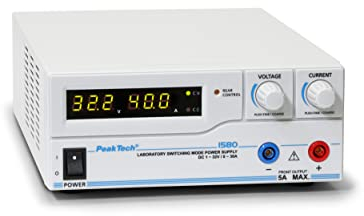 PeakTech 1580 - Laboratorienätverk DC 1-32V / 0-30A med USB, LED-display, DC-omkopplande strömförsörjning, strömförsörjning, 3 användardefinierade förinställningar för mätvärden