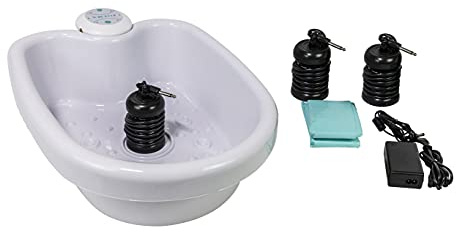 chi-enterprise fotelektrolys-set med fotbadkar I elektrolysapparat för fotbad handbad | Home Spa wellnessapparat inkl. 3 spolar, 10 skydd