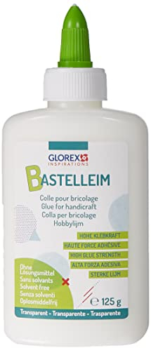 Glorex 6 8090 811 – universellt hantverk, universallim, flaska på 125 g, utan lösningsmedel, tvättbar, transparent, torkning, för alla vanliga material