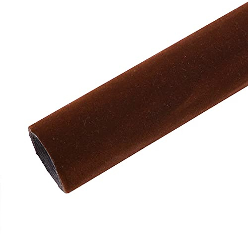 14.5x78.7 Self Adhesive Velvet Drawer Liner Roll Felt Fabric Velvet Flocking Liner for Jewelry Drawer Box Shelf Crafts (Brown)