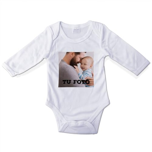 LolaPix Bodys bebé personalizados con foto. Regalos personalizados para bebés. Bodies personalizados Manga larga. Varias tallas.