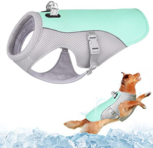 Dolahovy Dog Cooling Vest Harness,Breathable Mesh Dog Cool Jacket Adjustable Summer Dog Coat Reflective Safety Ice Clothes for Large Medium Small Dogs Walking Outdoor