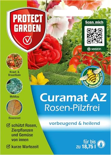 Curamat AZ Rosen-Pilzfrei, Konzentrat gegen Pilzkrankheiten mit vorbeugender und heilender Wikung an Rosen, Zierpflanzen und Gemüse, 15 ml Konzentrat