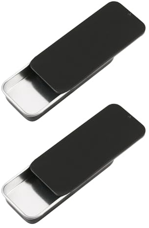 Vagocom 2Pack Portable Dental Floss Holder,Empty 3.2 * 1.3 * 0.5inch / 8 * 3.4 * 1.2cm Reusable Floss Case,Dental Floss Dispenser for Travel, Hotel(Black)