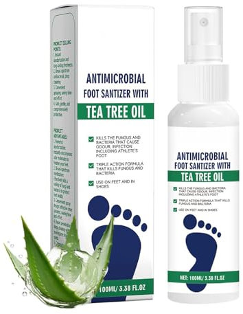 Antifungal Foot Spray 100ml, Fast-Acting Athlete’s Foot Treatment, athletes foot spray, Foots Sanitizers Spray With Tea Tree Oil, Liquid For Smelly Feet Sweat Remover For Athletes, Odour Control (1)