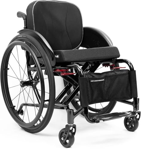 Sport Och Fritid Rullstol, Rullstolar Fällbar Fällbar Manuell Rullstol, Aluminiumlegering Rullstol Med Handbromsar Och Snabbkoppling Bakhjul, 220lbs Viktkapacitet, A, Seat width 36cm/14.1in