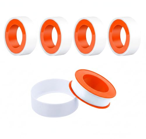 CABLEPELADO - Nastro in teflon (PTFE) professionale | Confezione da 5 pezzi | Rotolo da 12 m x 12 mm x 0,1 mm | Guarnizione a prova di perdite per filettature idrauliche, gas e aria