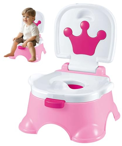 Orinal para bebé, inodoro portátil de entrenamiento con respaldo, asa y fondo estable, asiento de inodoro a prueba de derrames para entrenamiento de niños, decoraciones navideñas